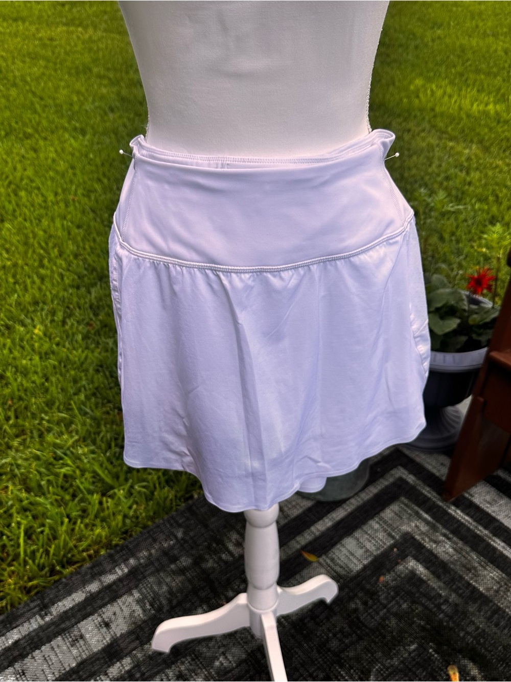 Athleta White Circle Skirt with Wide Waistband